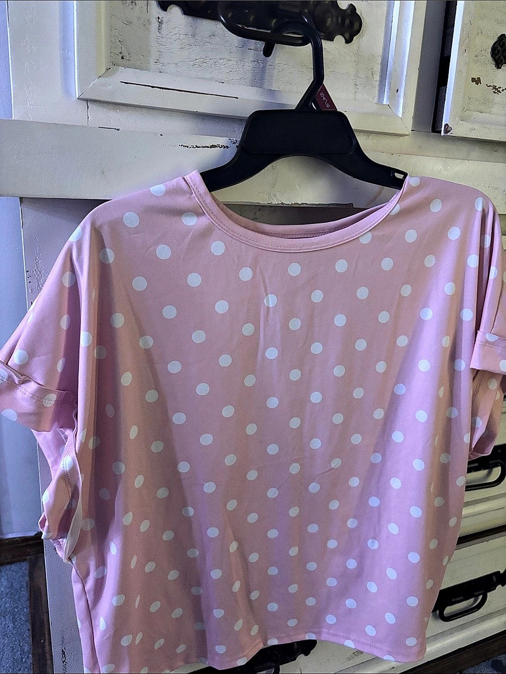 Pink & White Polka Dot Crop Top